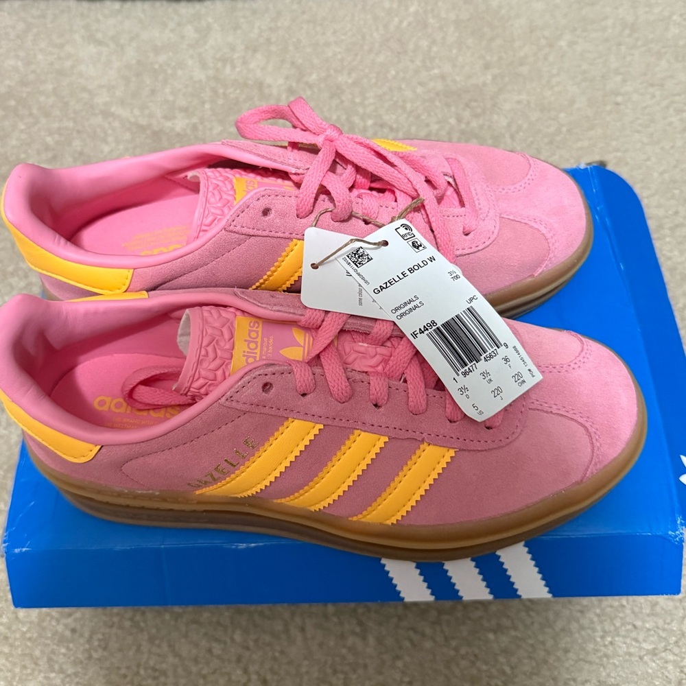 Adidas Gazelle Bold W Pink with Yellow Accents - Picture 4 of 8
